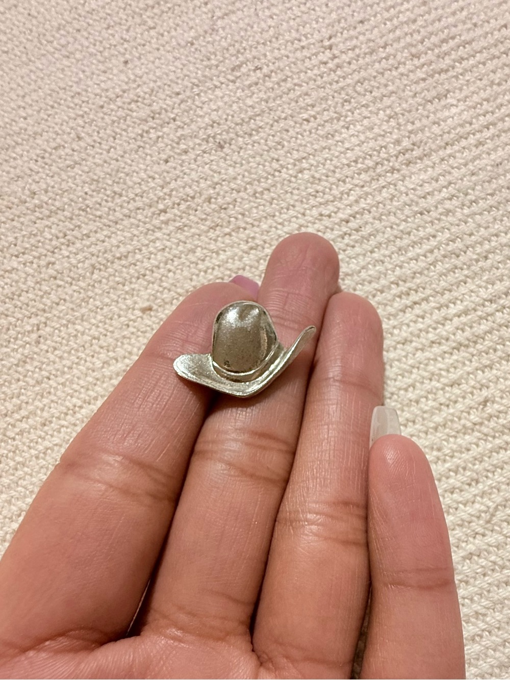 Silver Cowboy Hat Lapel Pin - Men Accessories